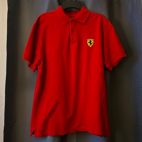 Red Ferrari Polo Tee - Picture 1 of 3